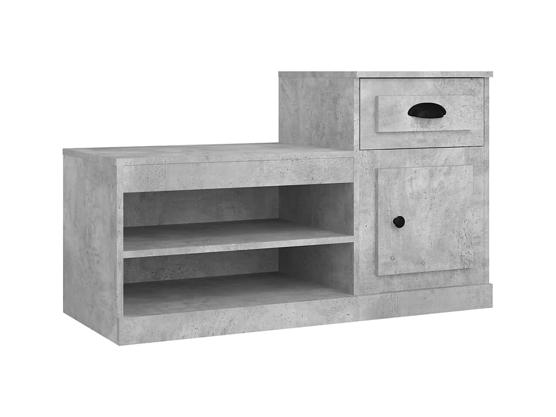 Scarpiera grigio cemento 100x42x60 cm in legno ingegnerizzato
