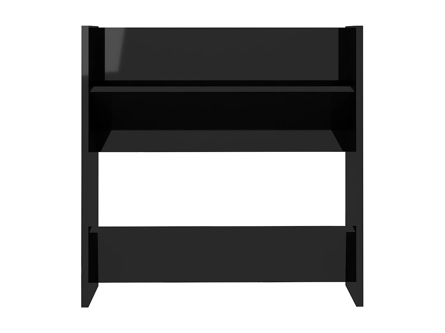 Armoires à chaussures murales 4 pcs noir brillant 60x18x60 cm