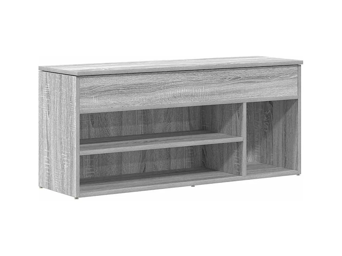Banc à chaussures sonoma gris 102x30,5x45 cm bois d'ingénierie