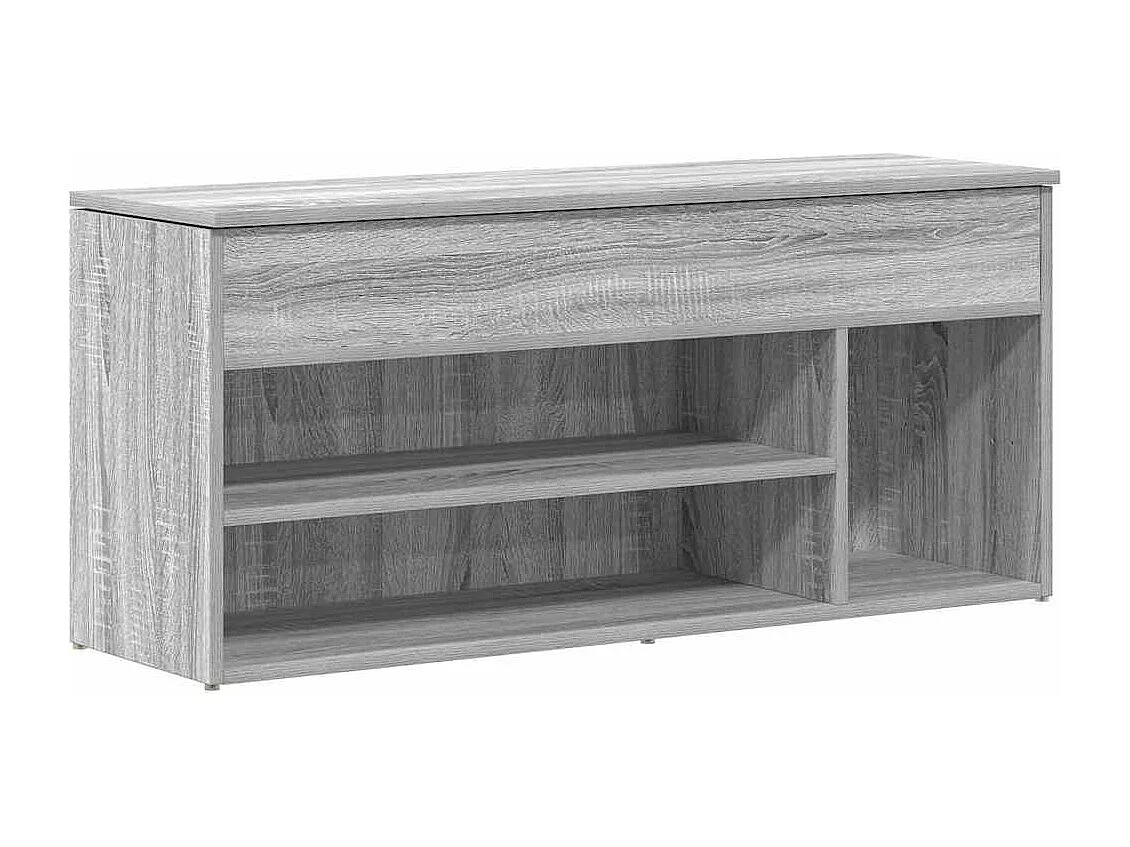 Banc à chaussures sonoma gris 102x30,5x45 cm bois d'ingénierie