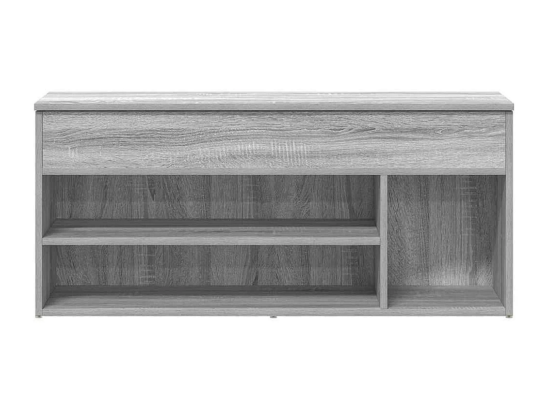 Banc à chaussures sonoma gris 102x30,5x45 cm bois d'ingénierie