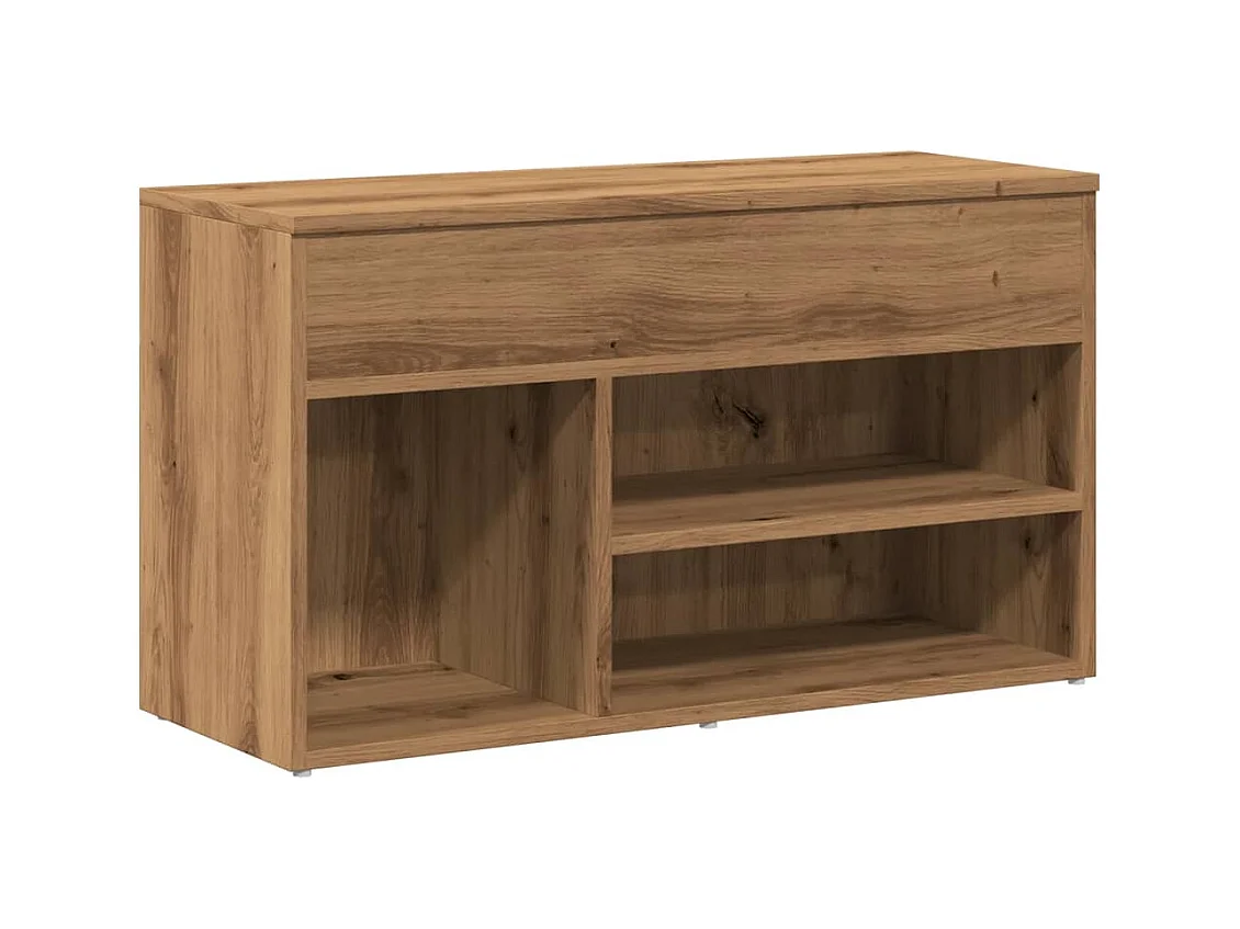 Banc à chaussures chêne artisanal 80x30x45 cm bois d'ingénierie