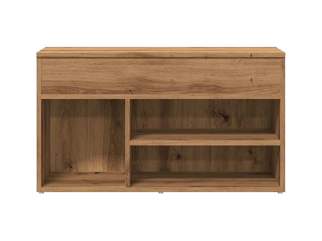 Banc à chaussures chêne artisanal 80x30x45 cm bois d'ingénierie