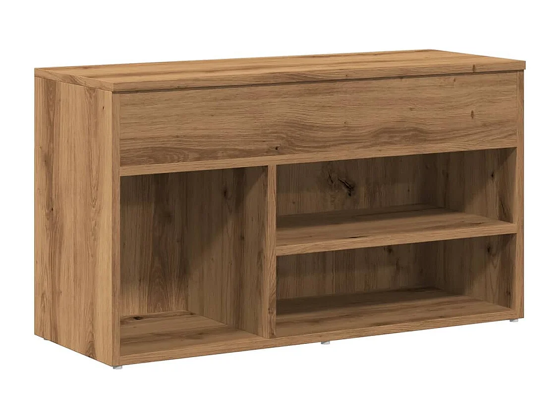 Banc à chaussures chêne artisanal 80x30x45 cm bois d'ingénierie