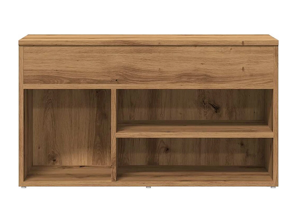 Banc à chaussures chêne artisanal 80x30x45 cm bois d'ingénierie
