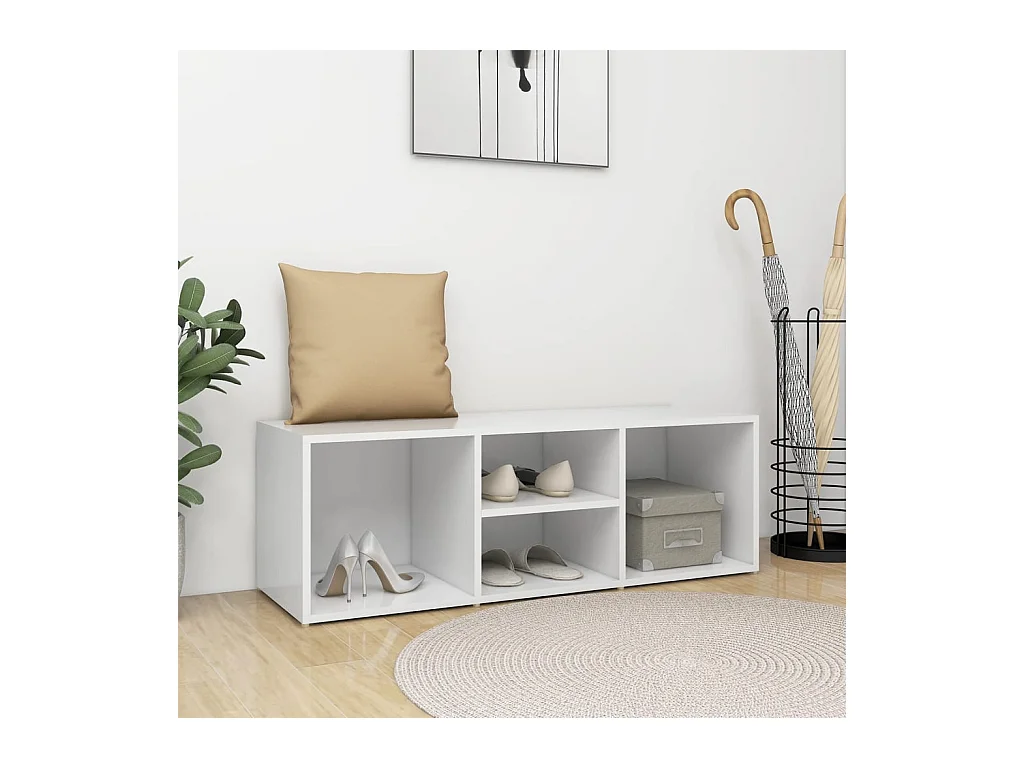 Banc à chaussures Blanc 105x35x35 cm Aggloméré
