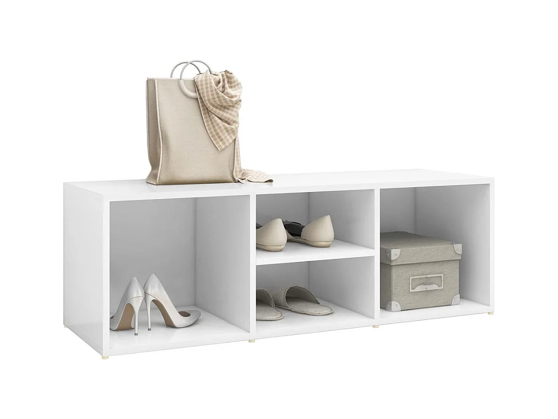Banc à chaussures Blanc 105x35x35 cm Aggloméré