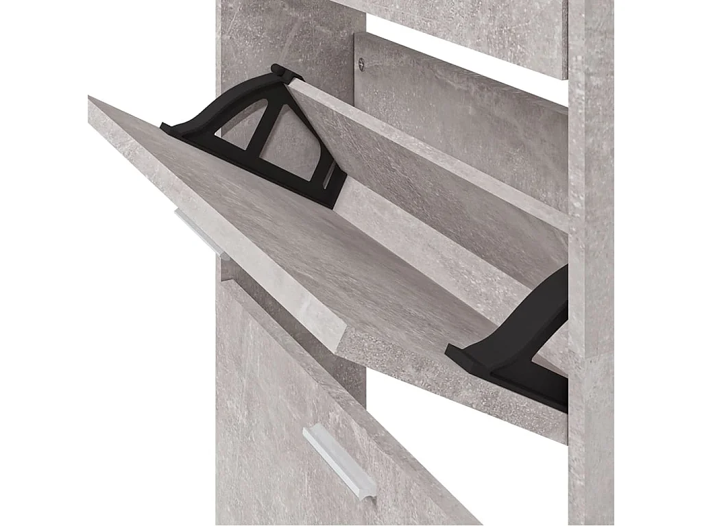 Armoire à chaussures Gris béton 59x17x169 cm Bois d'ingénierie