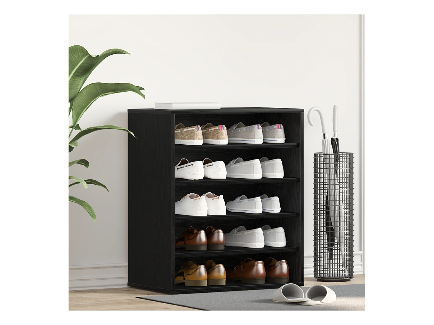 Armoires à chaussures Chêne noir Bois d'ingénierie 60 x 35 x 70 cm