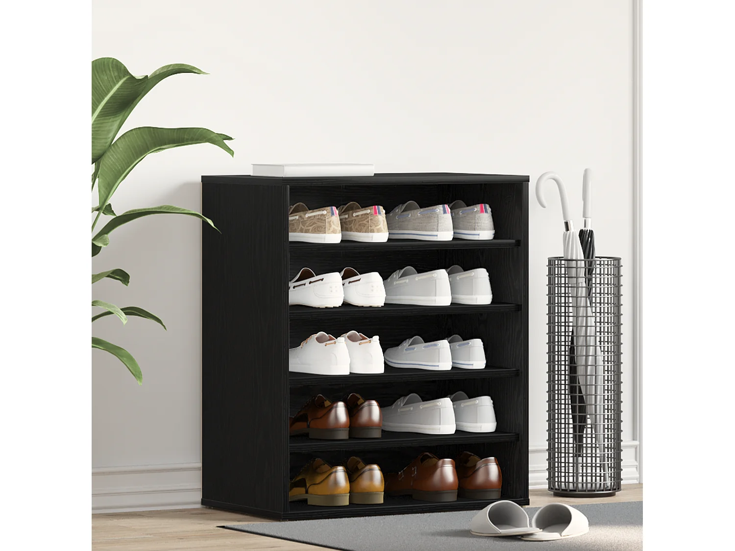 Armoires à chaussures Chêne noir Bois d'ingénierie 60 x 35 x 70 cm