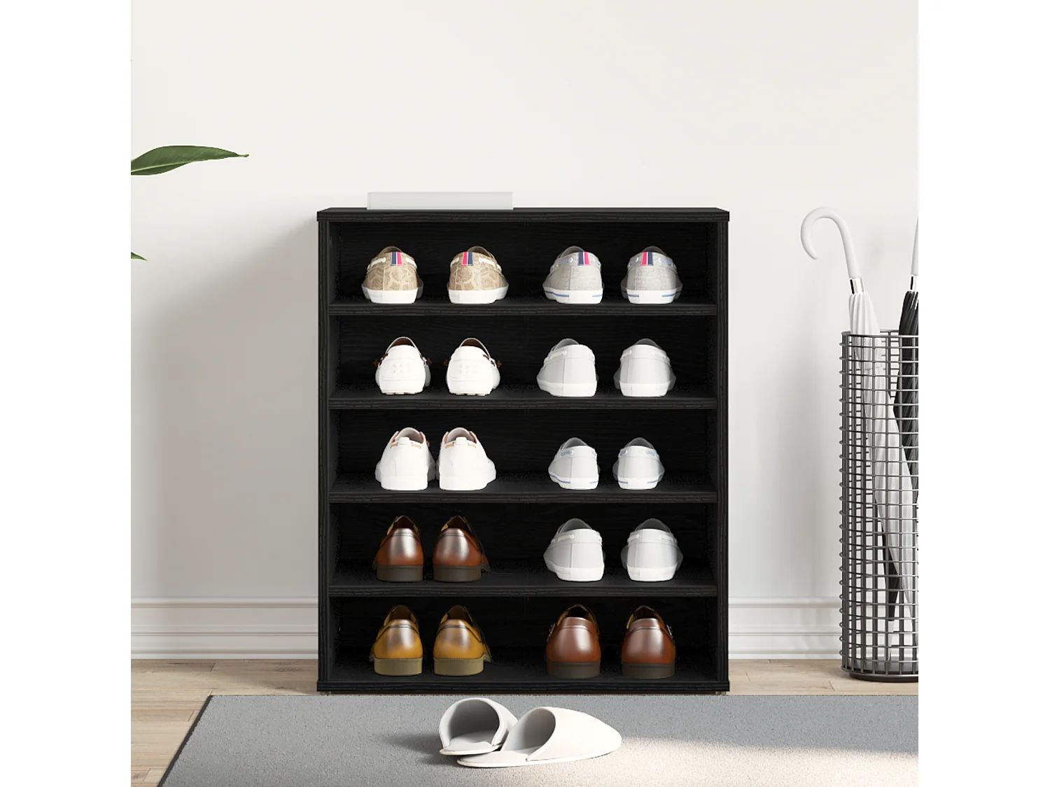 Armoires à chaussures Chêne noir Bois d'ingénierie 60 x 35 x 70 cm