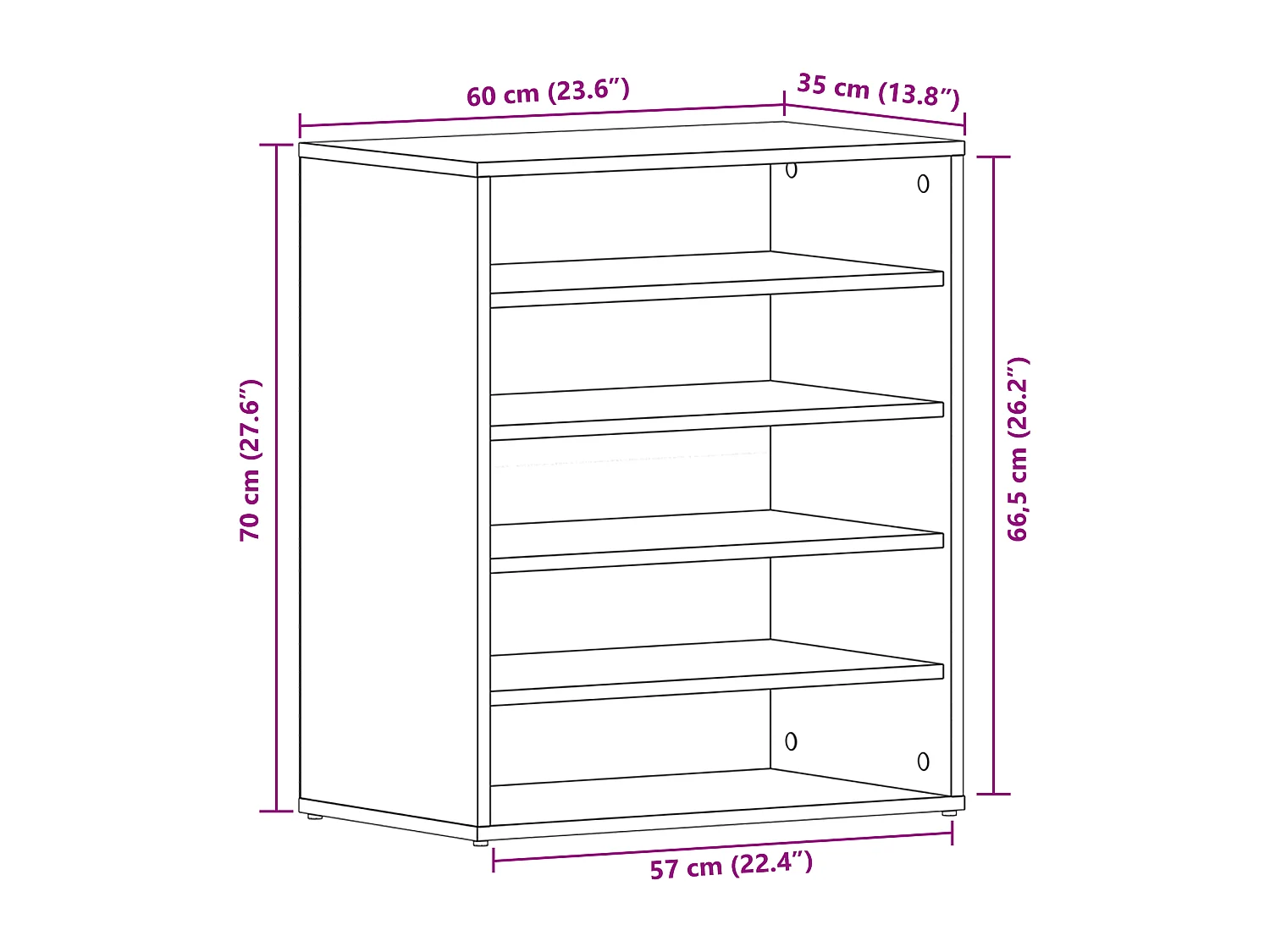 Zapateros Roble negro Madera de ingeniería 60 x 35 x 70 cm