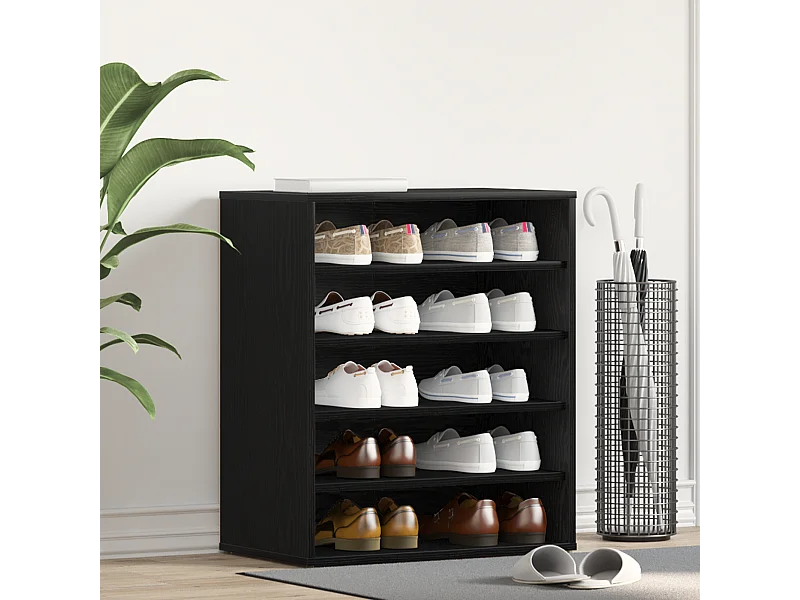 Armoires à chaussures Chêne noir Bois d'ingénierie 60 x 35 x 70 cm