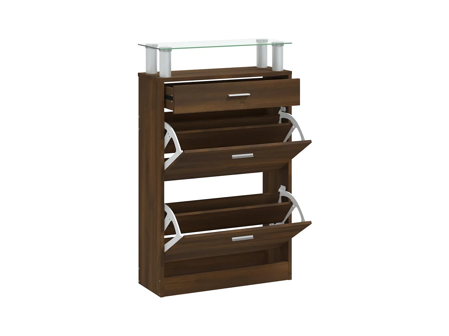 Schuhschrank Braune Eiche 63x24x104cm Holzwerkstoff