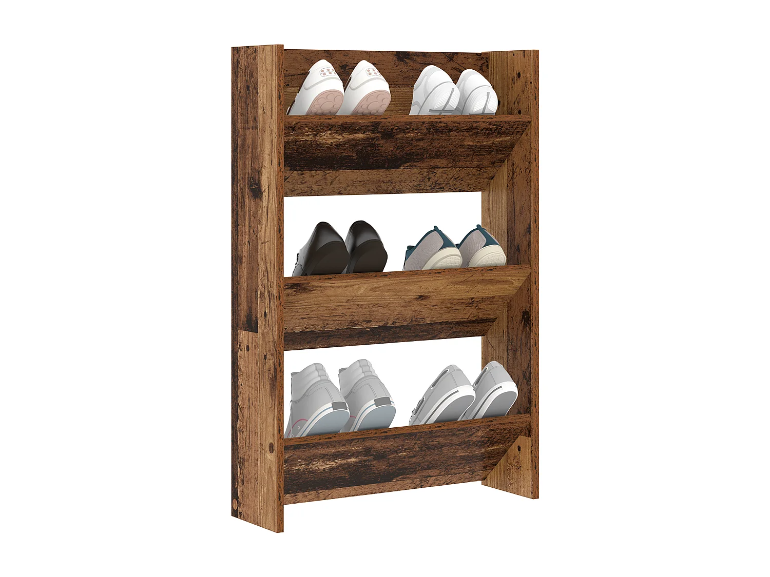 Cabinets à chaussures muraux Vieux bois 60 x 18 x 60 cm