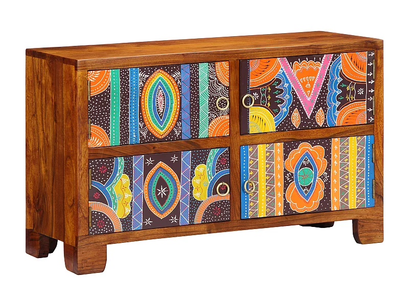 Meuble à chaussures 90x35x55 cm en bois massif d'acacia