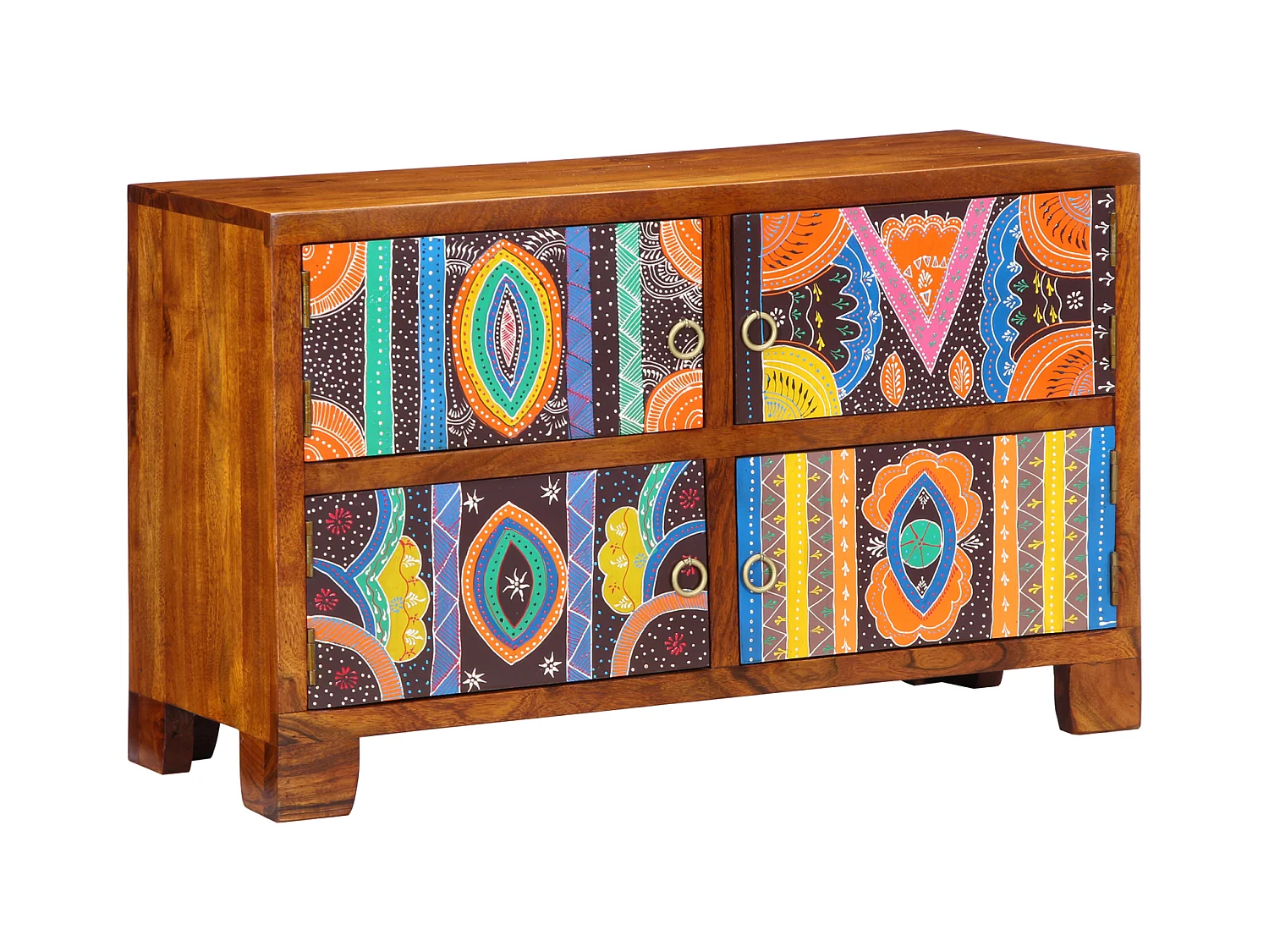 Meuble à chaussures 90x35x55 cm en bois massif d'acacia