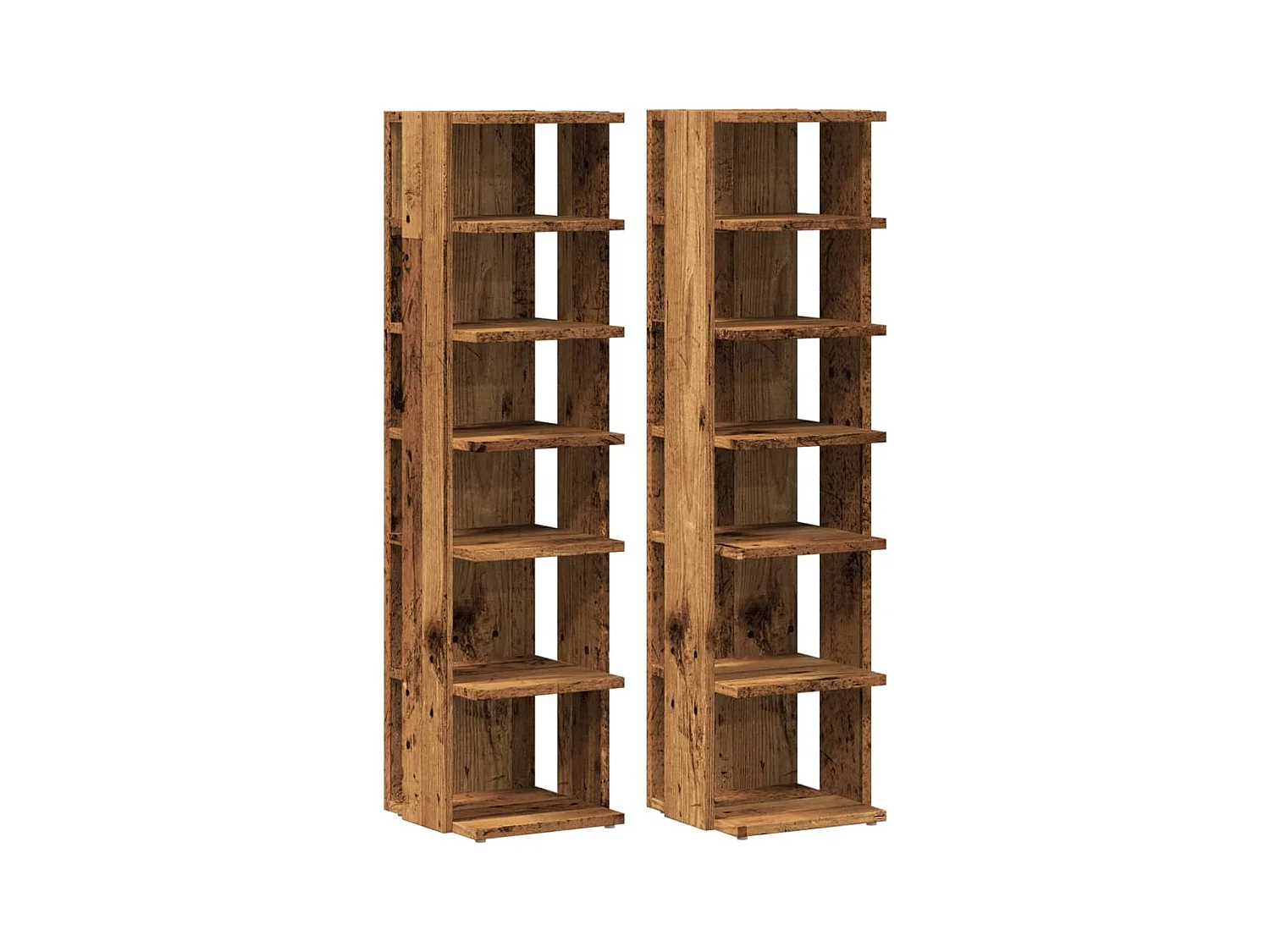 Armoires à chaussures 2 pcs vieux bois bois d'ingénierie