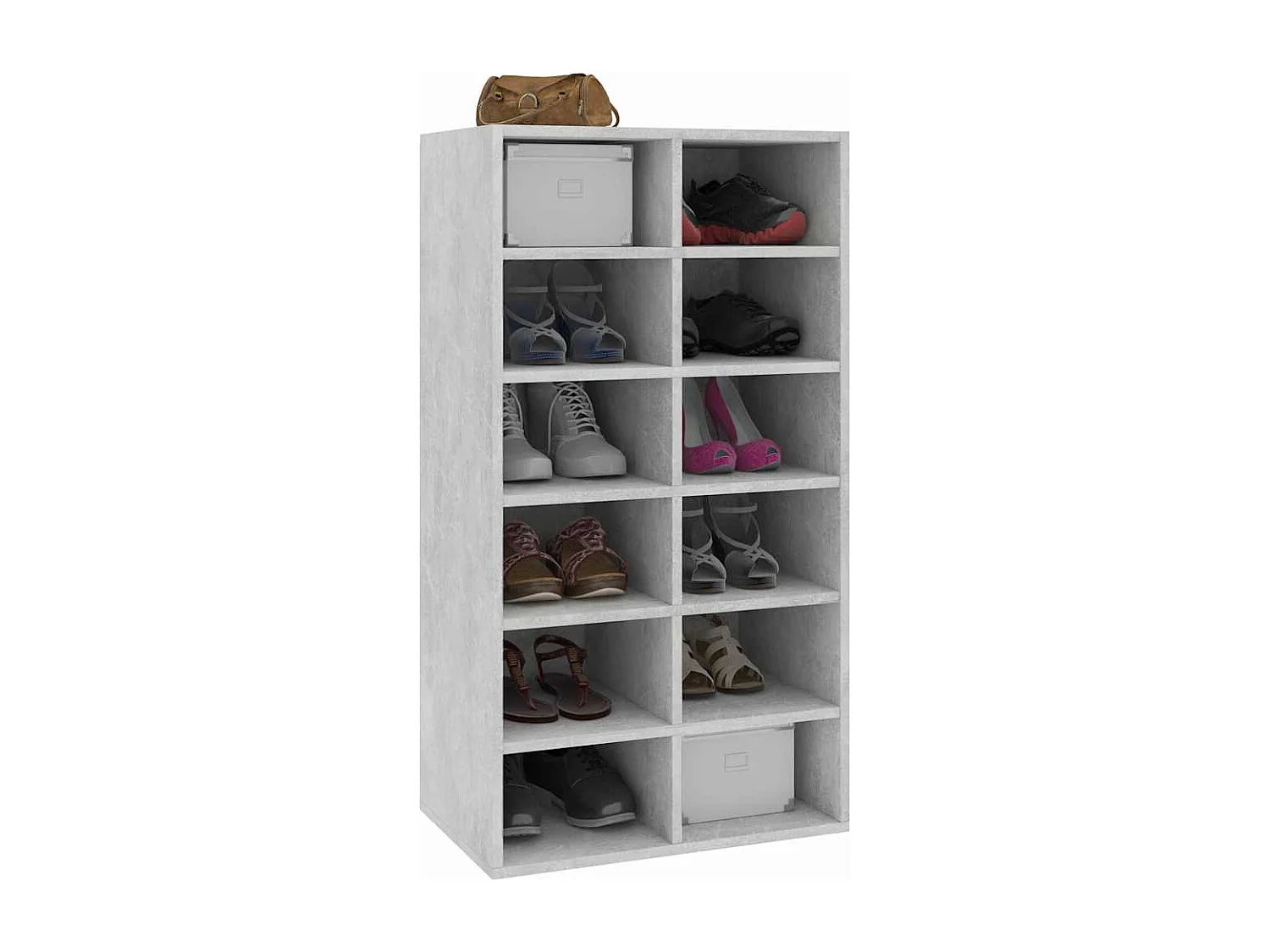 Schuhregal Betongrau 54x34x100,5 cm Holzwerkstoff