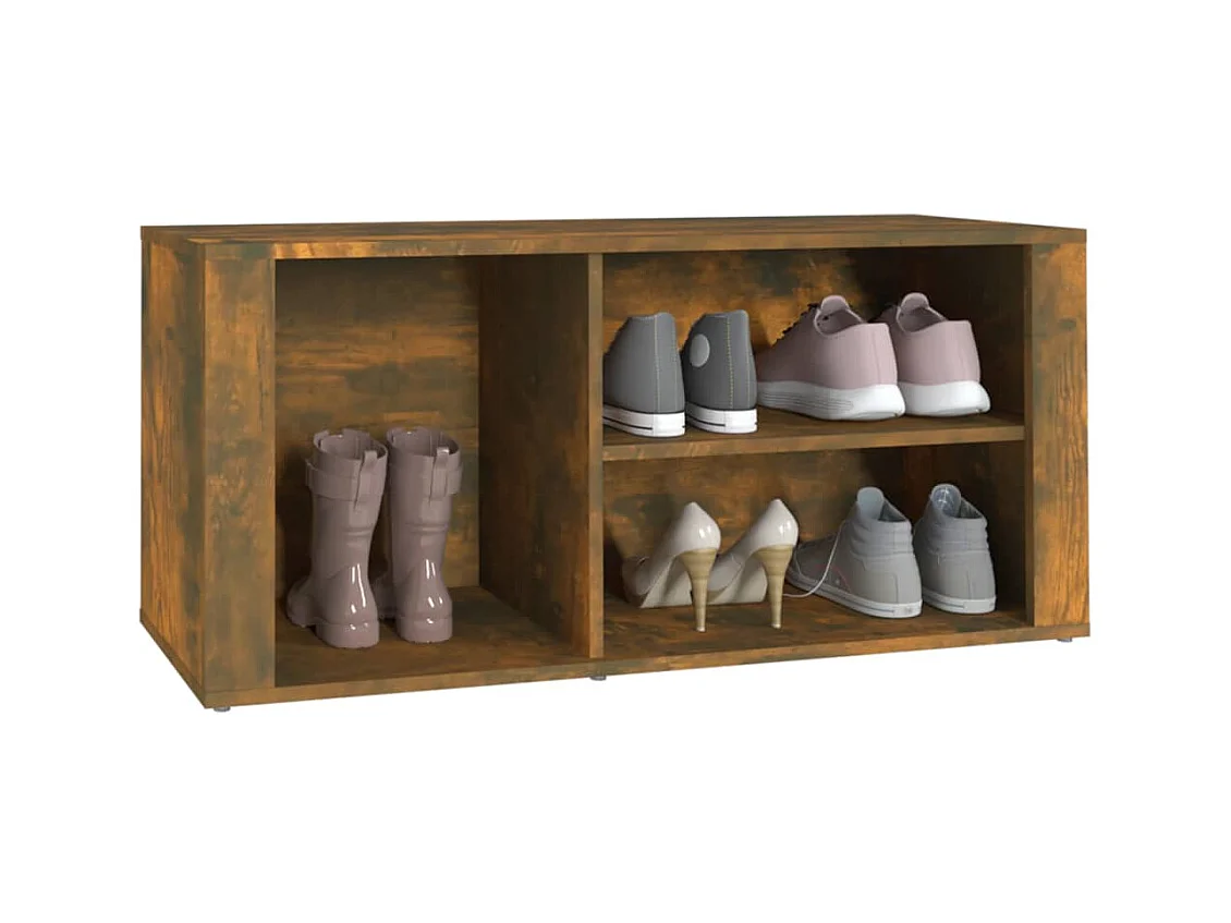 Armoire à chaussures Chêne fumé 100x35x45 cm Bois d'ingénierie