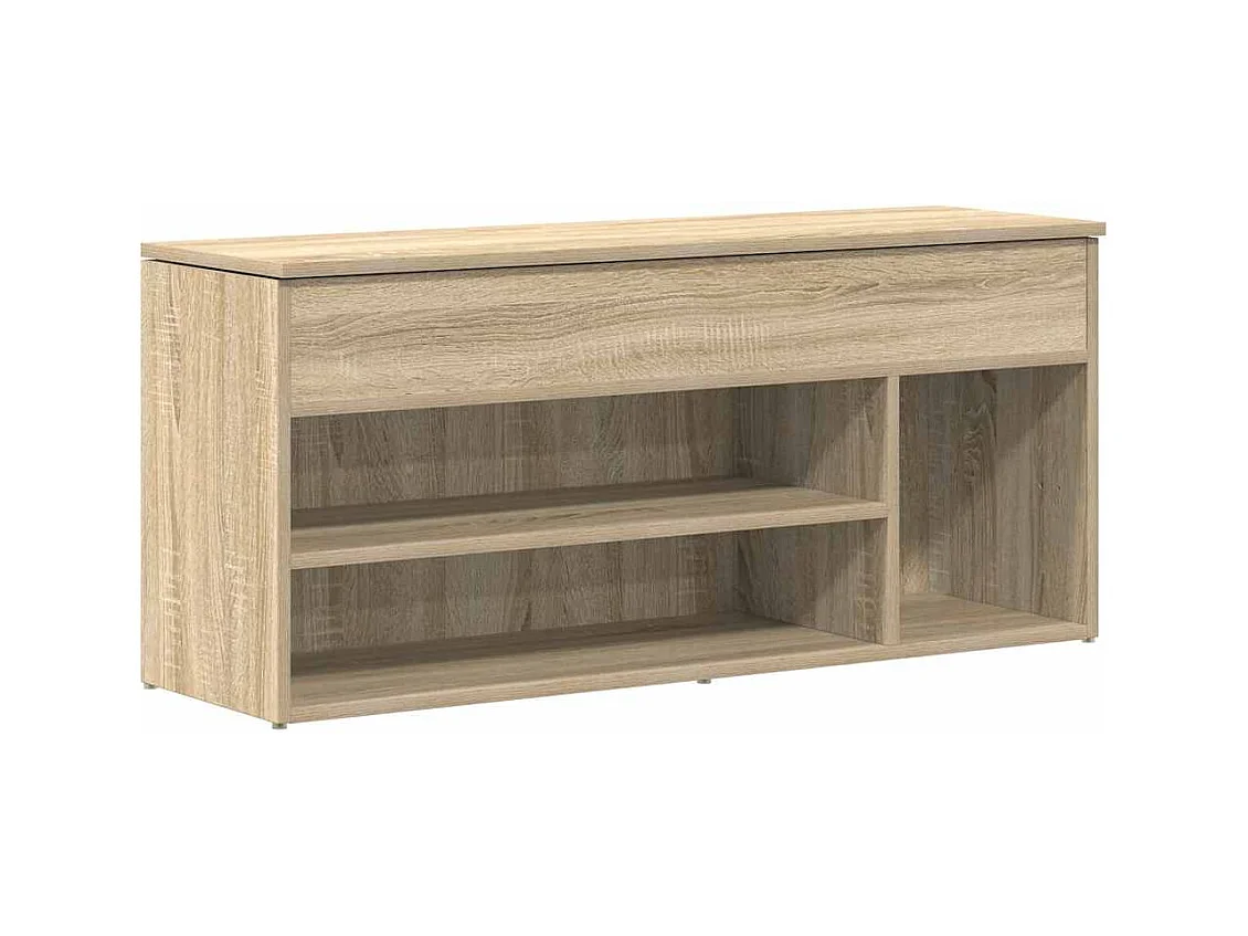 Banc à chaussures chêne sonoma 102x30,5x45 cm bois d'ingénierie
