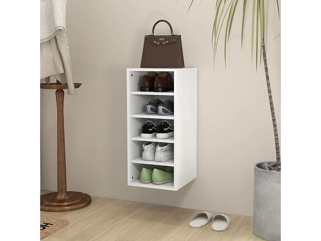 Armoire à chaussures Blanc 31,5x35x70 cm Bois d'ingénierie