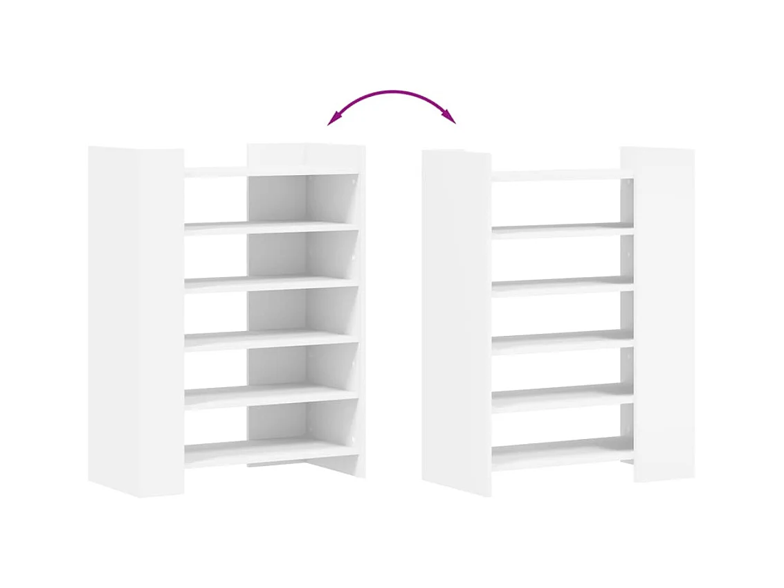 Armoire à chaussures blanc 74,5x37,5x100 cm bois d'ingénierie