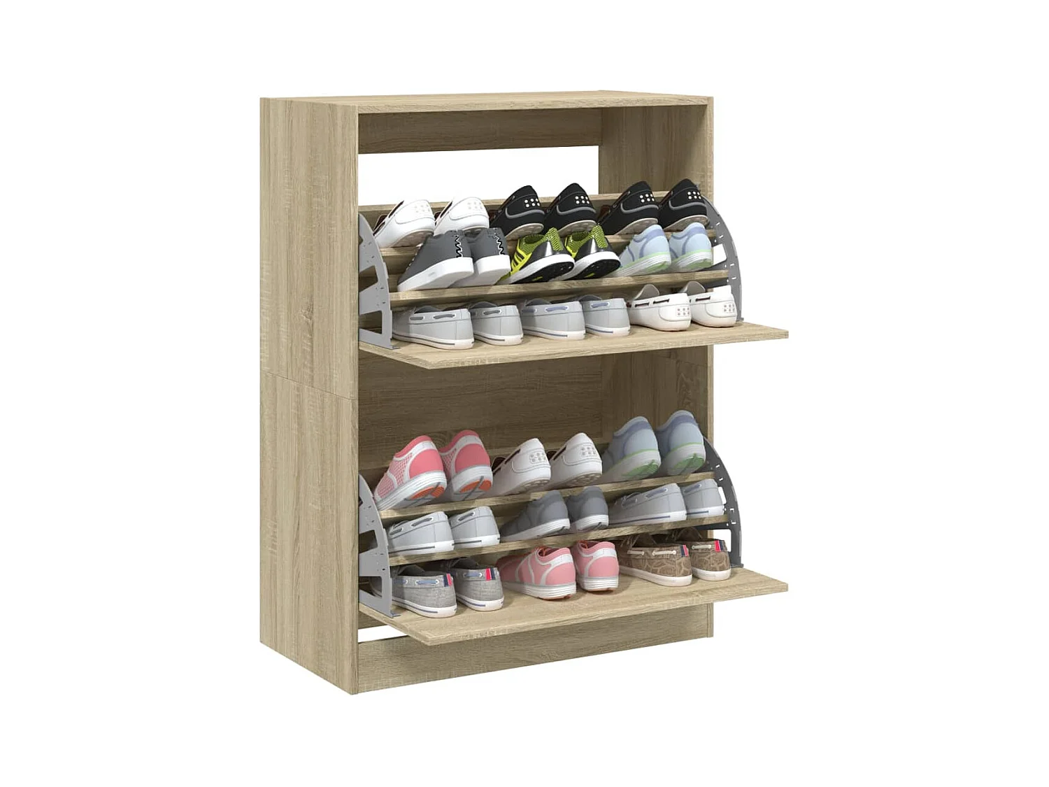 Armoire à chaussures 2 tiroirs rabattables chêne sonoma