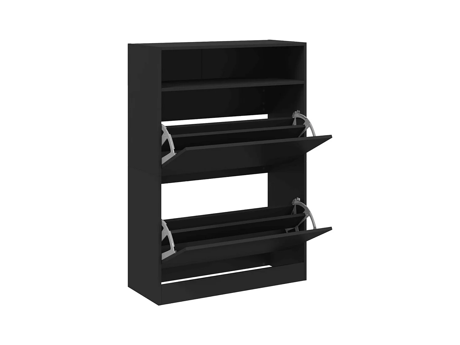 Armoire à chaussures 2 tiroirs rabattables noir 80x34x116 cm