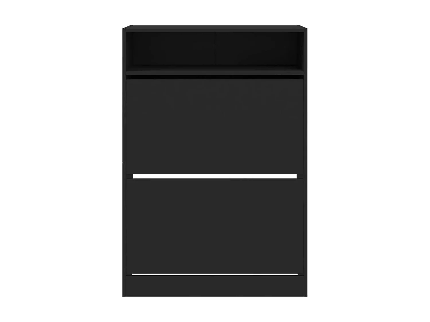 Scarpiera con 2 cassetti pieghevoli, nero, 80x34x116 cm