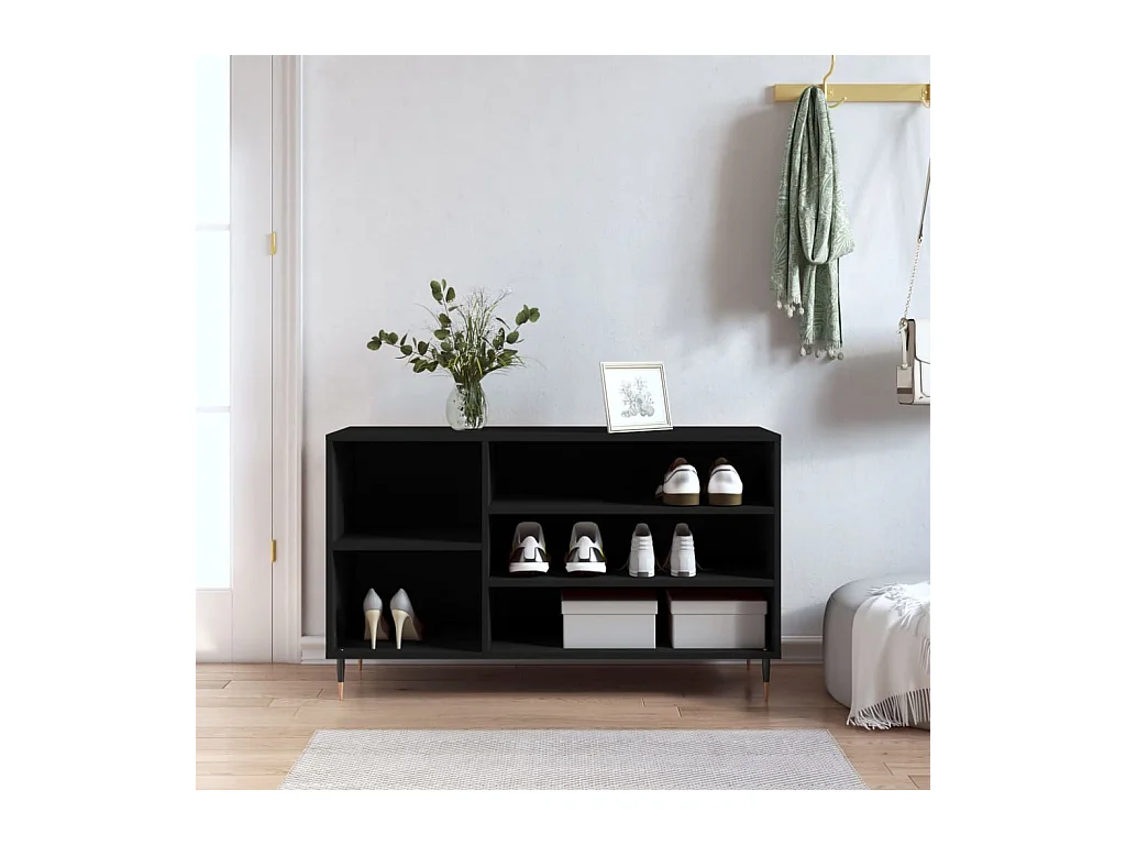 Zwarte schoenenkast 102x36x60 cm Technisch hout