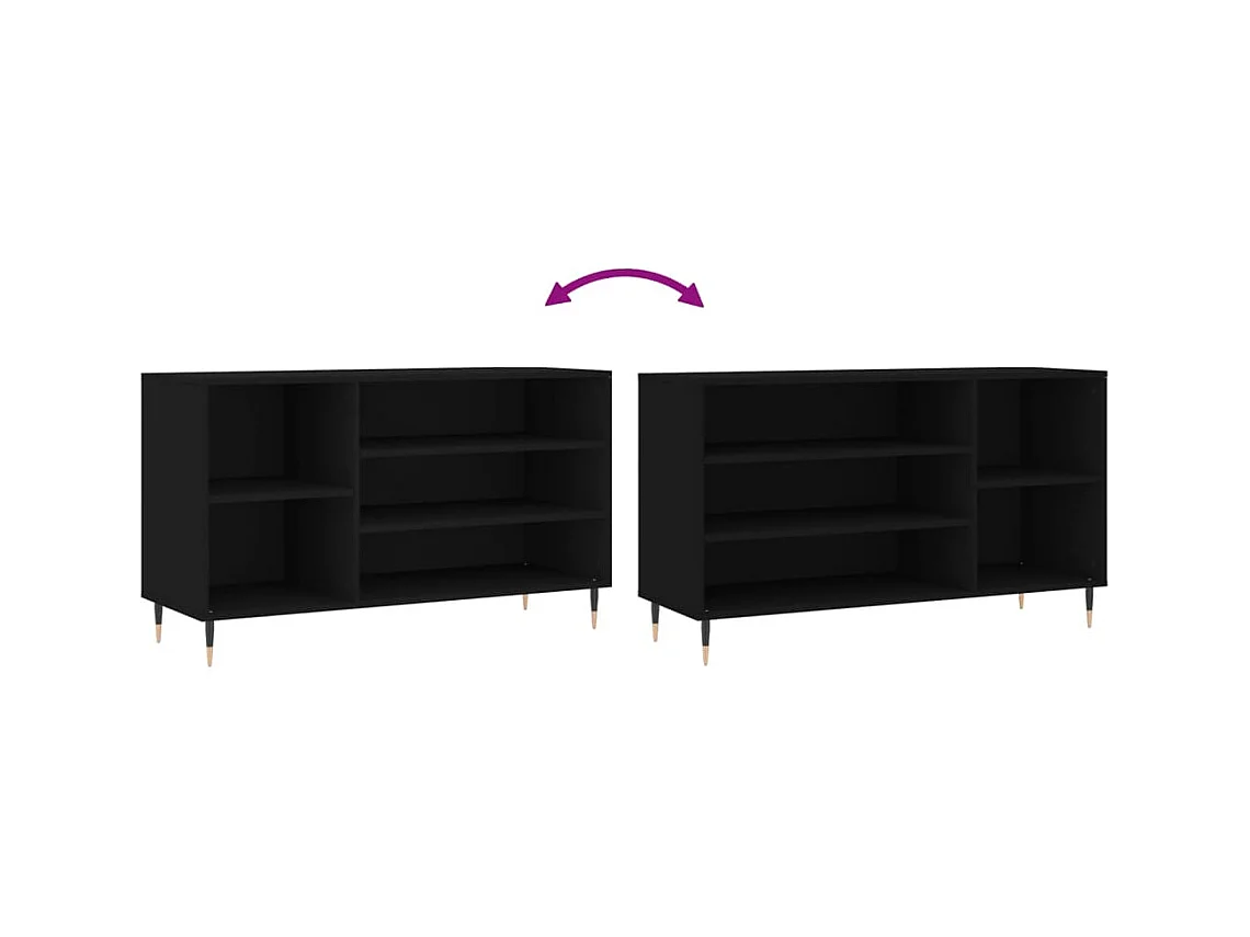 Zwarte schoenenkast 102x36x60 cm Technisch hout