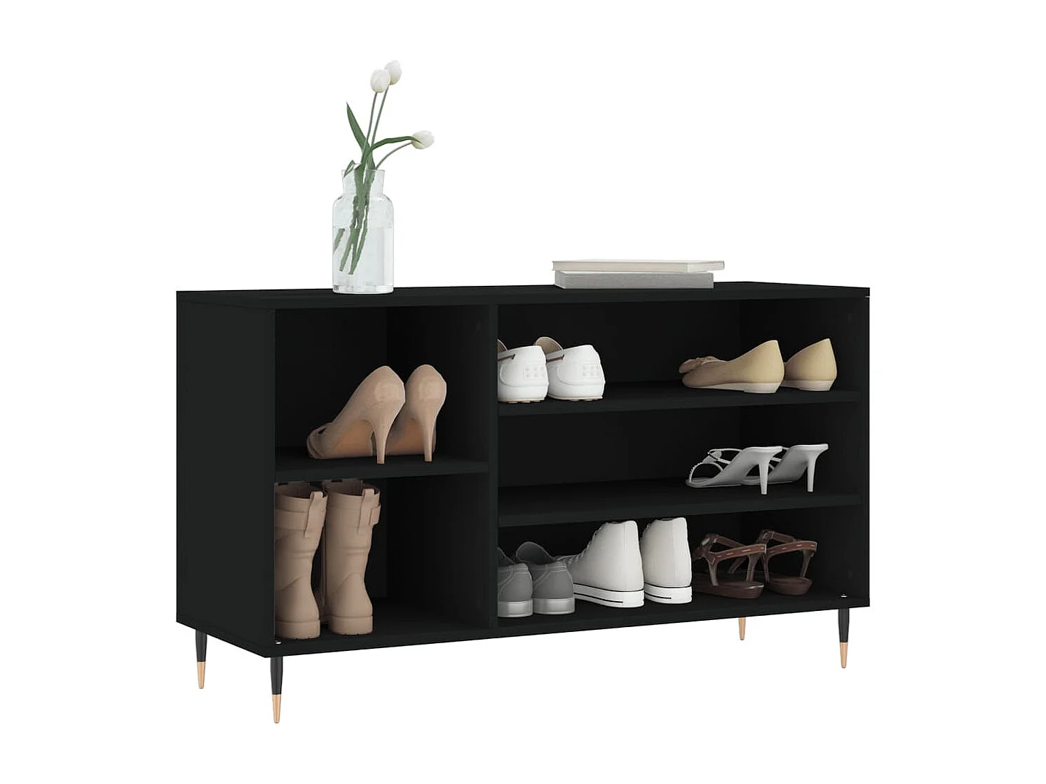 Armoire à chaussures Noir 102x36x60 cm Bois d'ingénierie