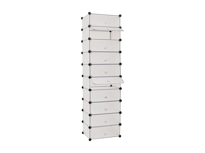Scarpiera con 10 scomparti Bianco