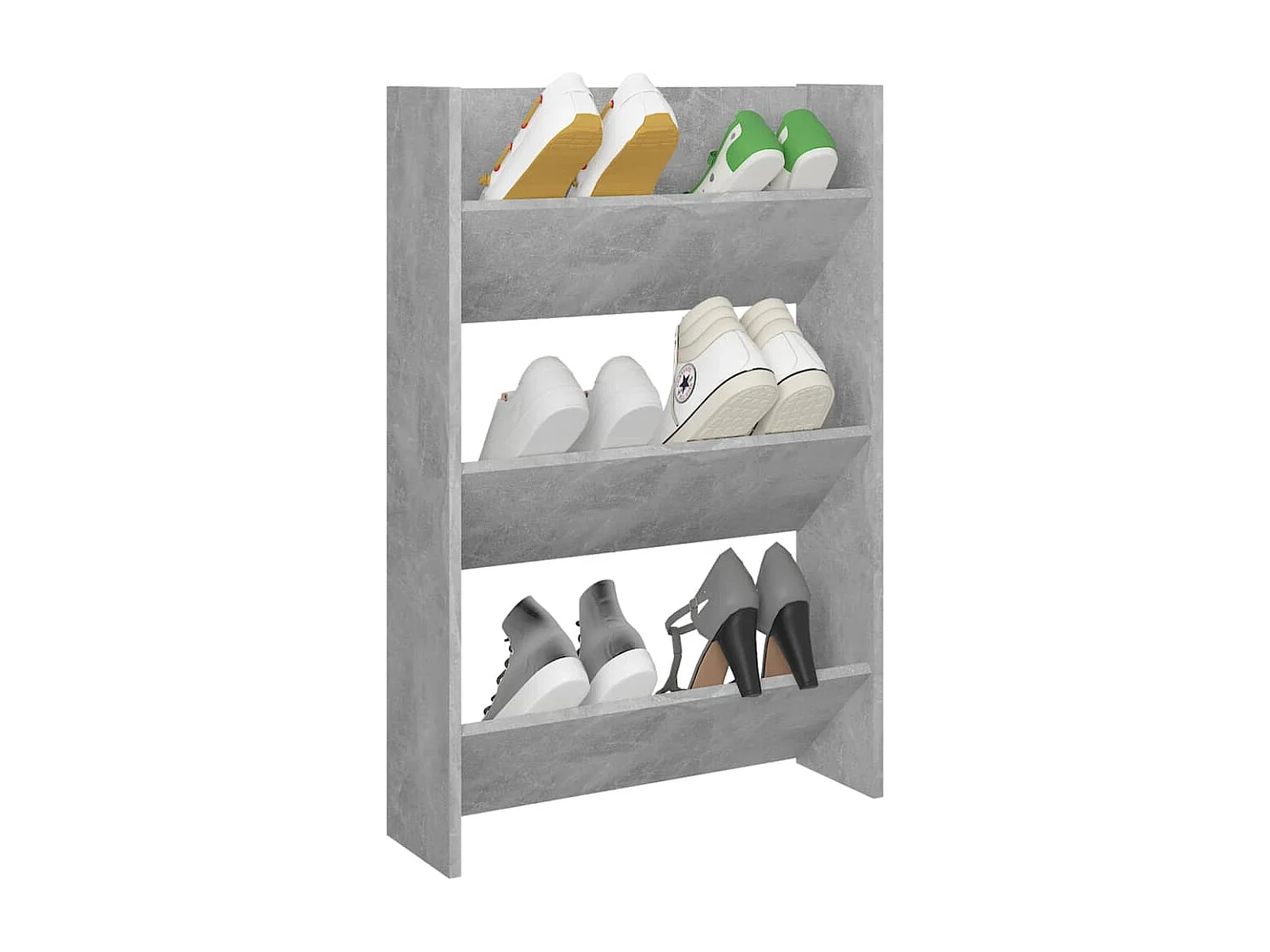 Armoire à chaussures murale Gris béton 60x18x90 cm Aggloméré