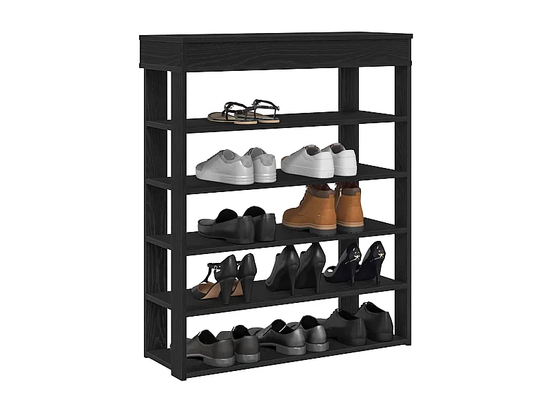 Étagère à chaussures noir 80x30x98 cm bois d'ingénierie