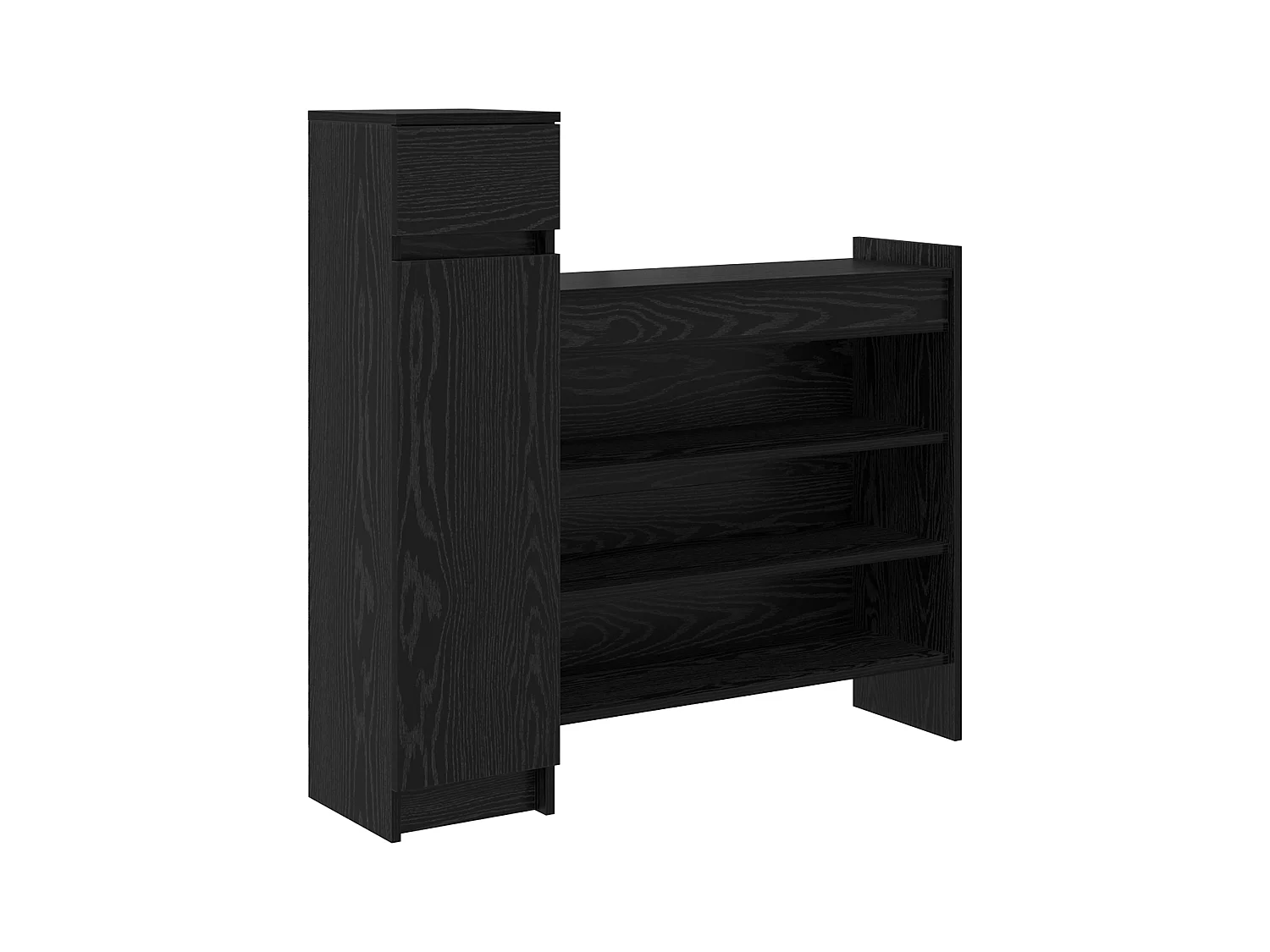 Armoire à chaussures Chêne Noir 100.5x28x100 cm en bois MDF