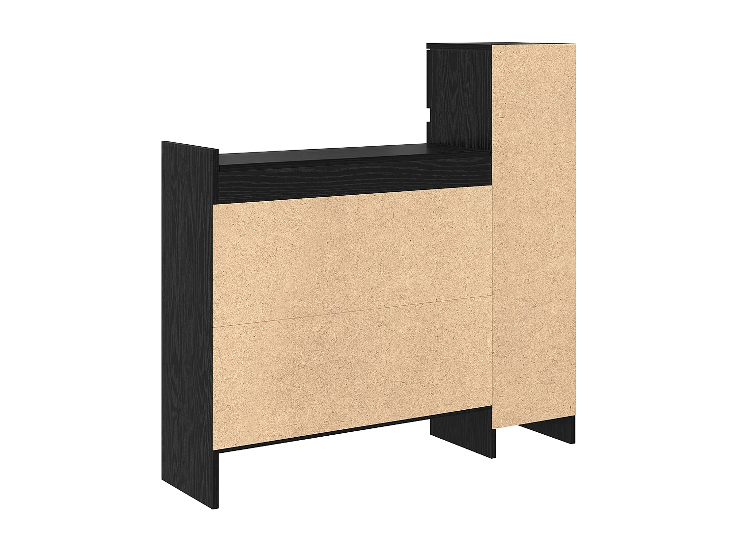 Zwarte eikenhouten schoenenkast 100,5x28x100 cm in MDF-hout