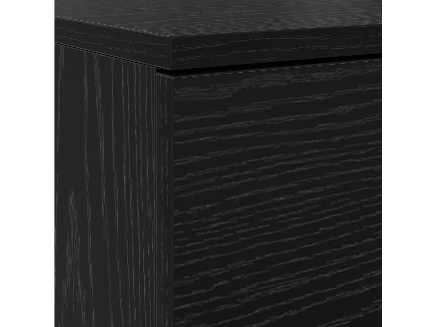 Zwarte eikenhouten schoenenkast 100,5x28x100 cm in MDF-hout