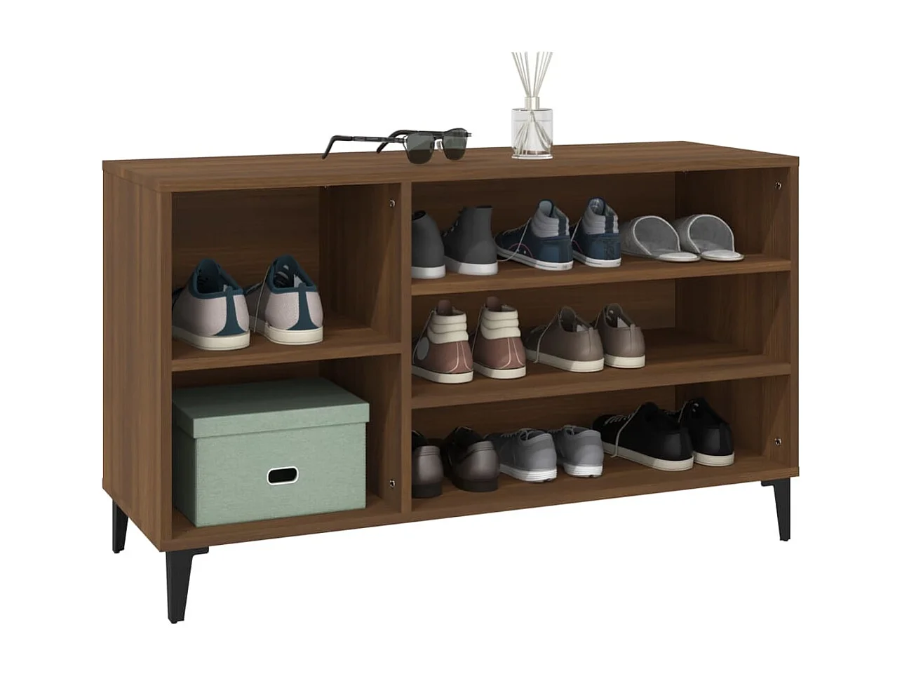 Schuhschrank Braune Eiche 102x36x60cm Holzwerkstoff