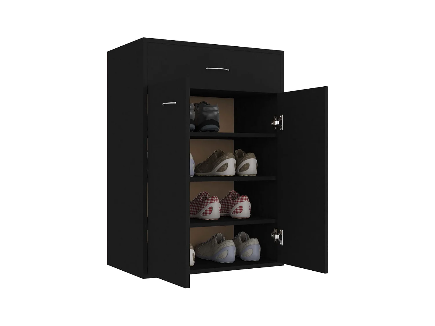 Zwarte schoenenkast 60x35x84 cm Technisch hout