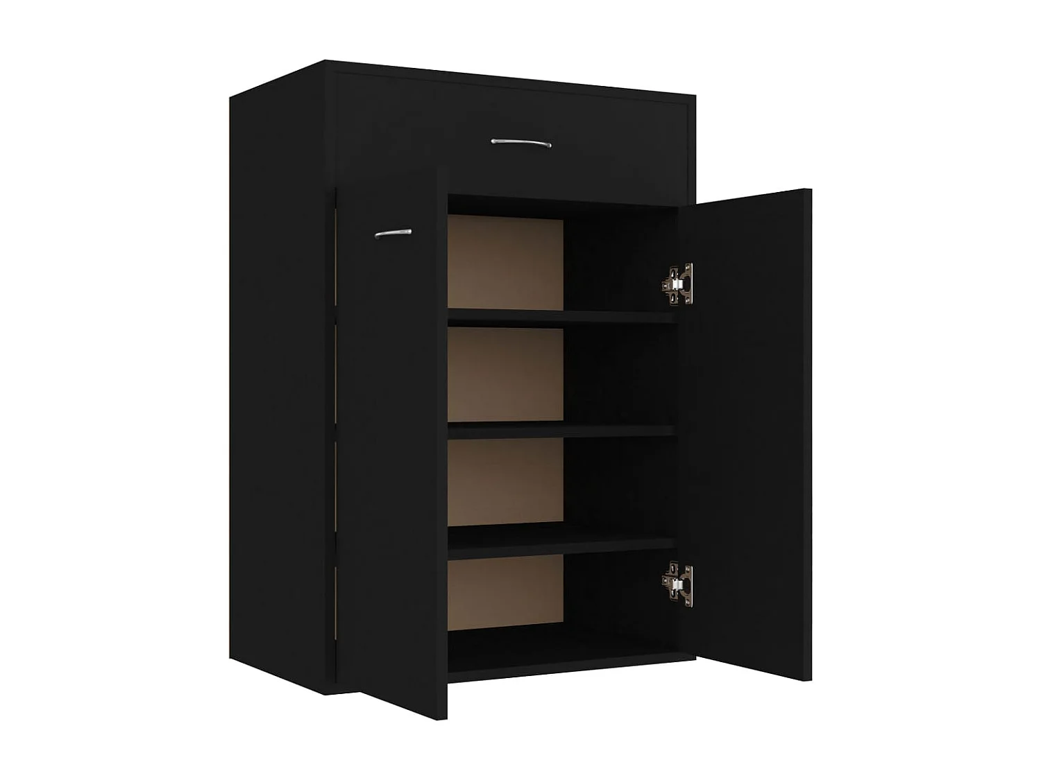 Zapatero negro 60x35x84 cm Madera contrachapada