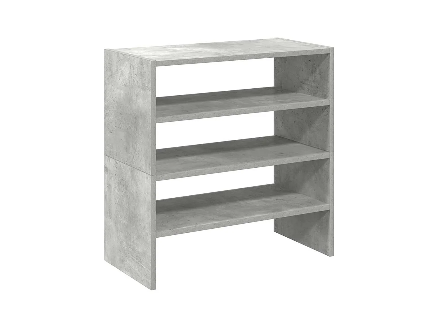 Étagères à chaussures 2 pcs empilable gris béton 60x30x30,5 cm
