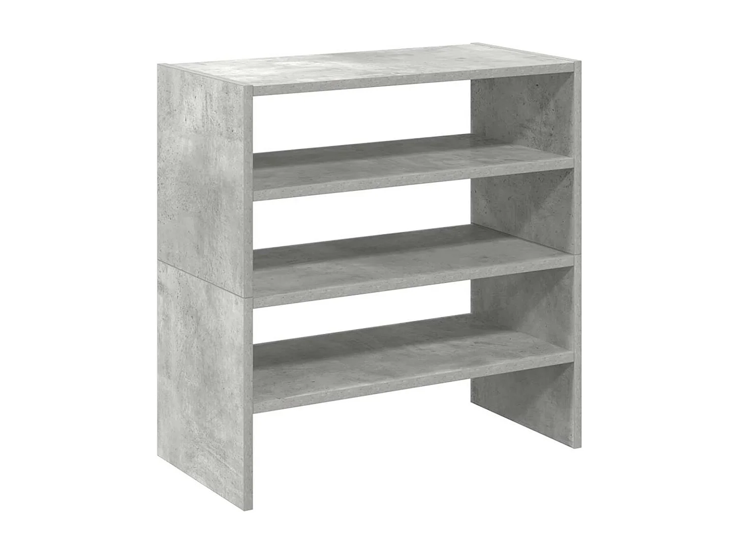 Étagères à chaussures 2 pcs empilable gris béton 60x30x30,5 cm