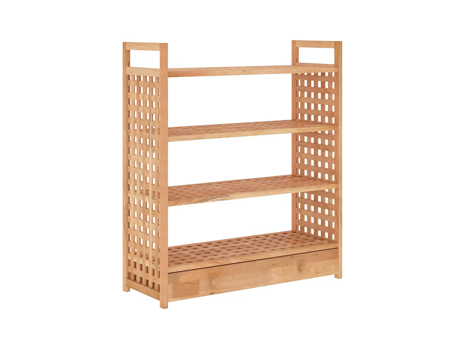 Meuble à chaussures avec tiroir 70x27x81cm Bois massif de noyer