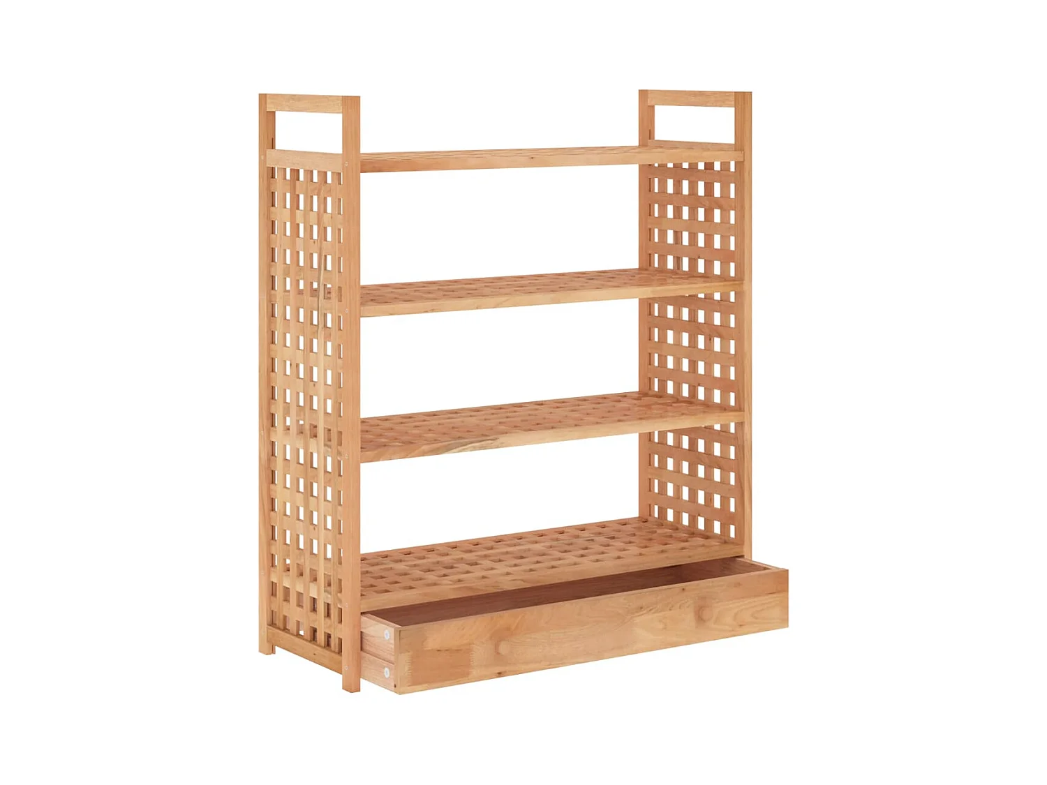 Meuble à chaussures avec tiroir 70x27x81cm Bois massif de noyer