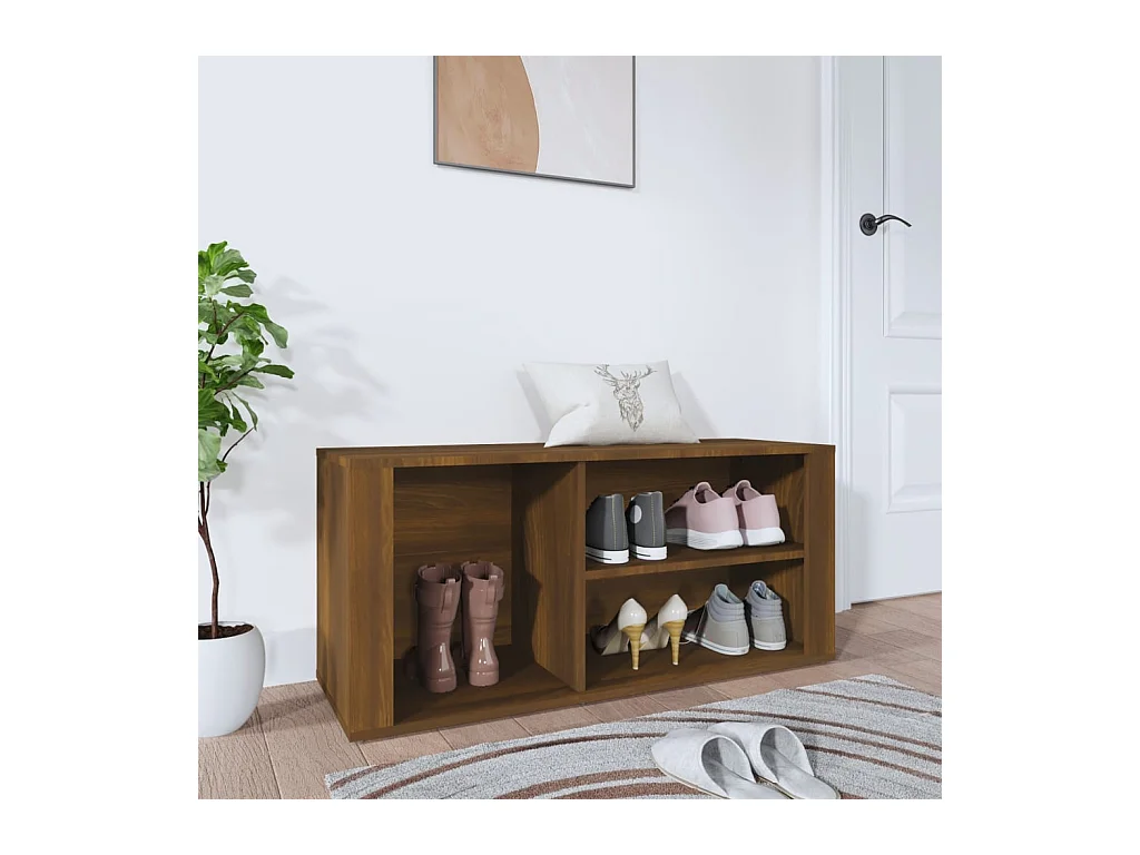 Armoire à chaussures Chêne marron 100x35x45cm Bois d'ingénierie