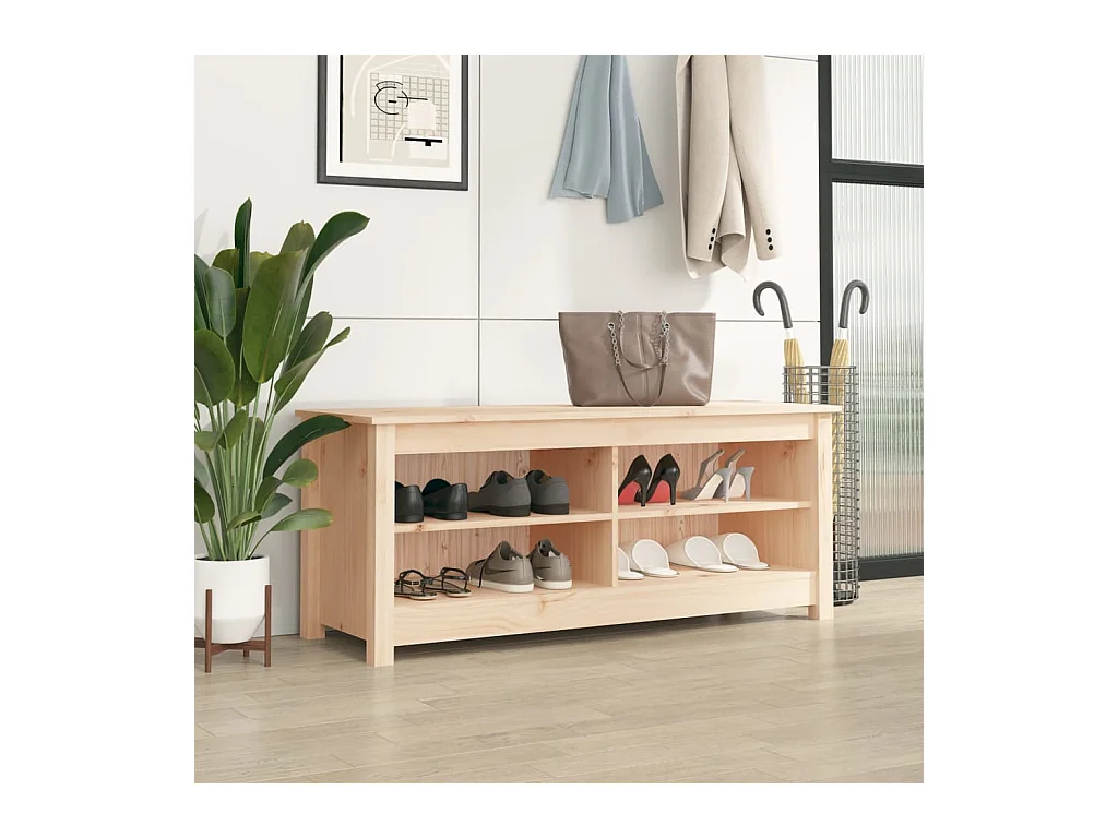 Banc à chaussures 110x38x45,5 cm Bois de pin massif