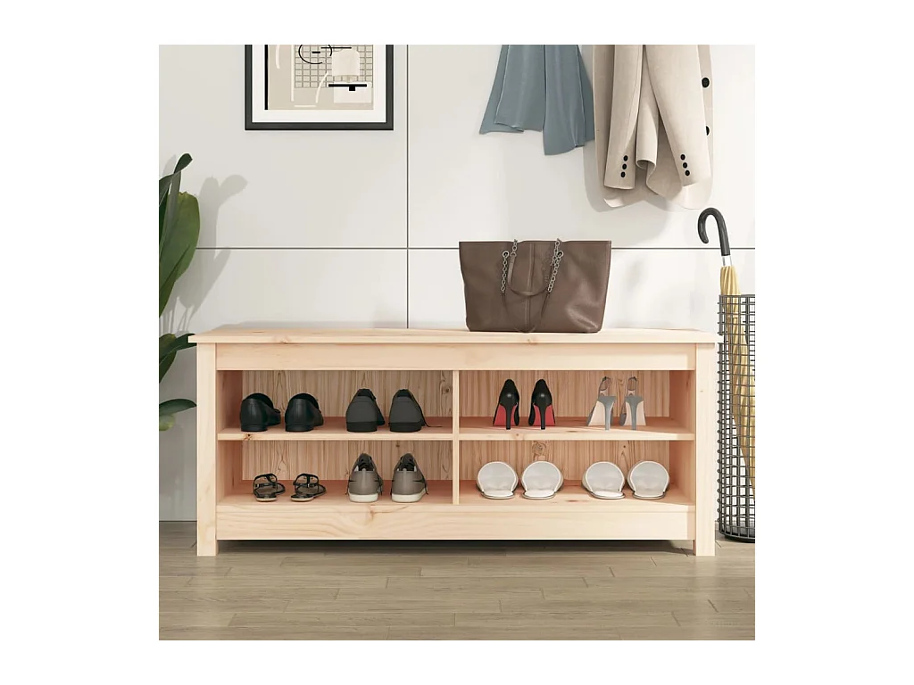 Banc à chaussures 110x38x45,5 cm Bois de pin massif