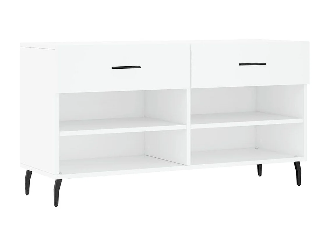 Banco zapatero blanco 102x35x55 cm madera de ingeniería